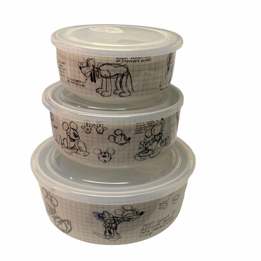 Disney Sketchbook Ceramic Covered Bowl Set - Picture 2 of 5